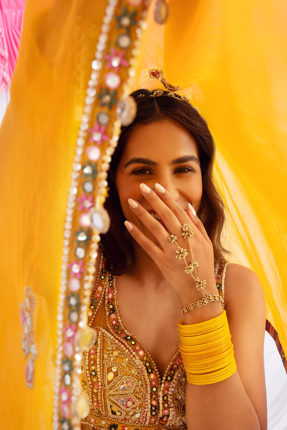 SUNEHRI RANG LEHENGA