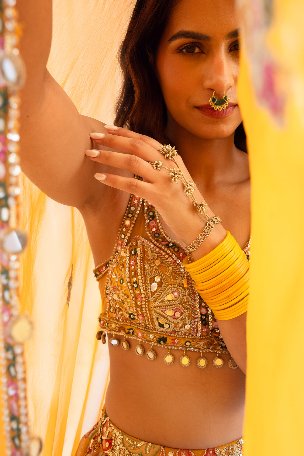 SUNEHRI RANG LEHENGA