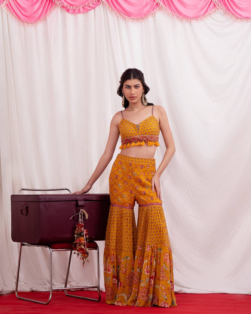 SUNEHRI AABHA CAPE SHARARA SET