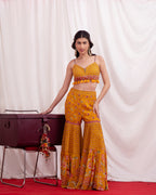 SUNEHRI AABHA CAPE SHARARA SET