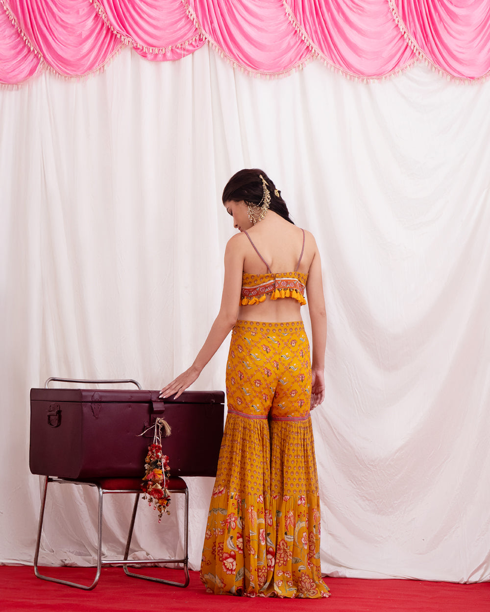 SUNEHRI AABHA CAPE SHARARA SET