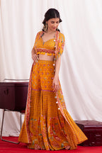 SUNEHRI AABHA CAPE SHARARA SET